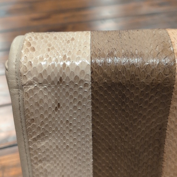 All saints Bansho Snake Leather Shoulder Crossbody Bag W/ Detachable Strap - Picture 6 of 13